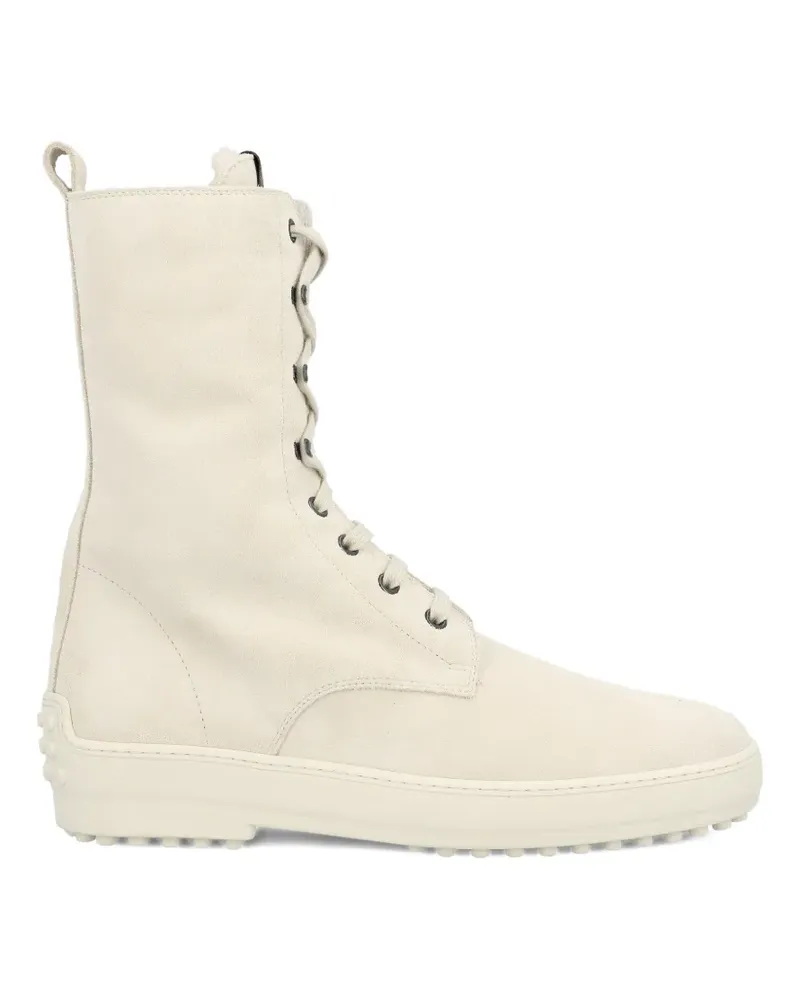 TOD'S suede lace-up boots - Nude Nude