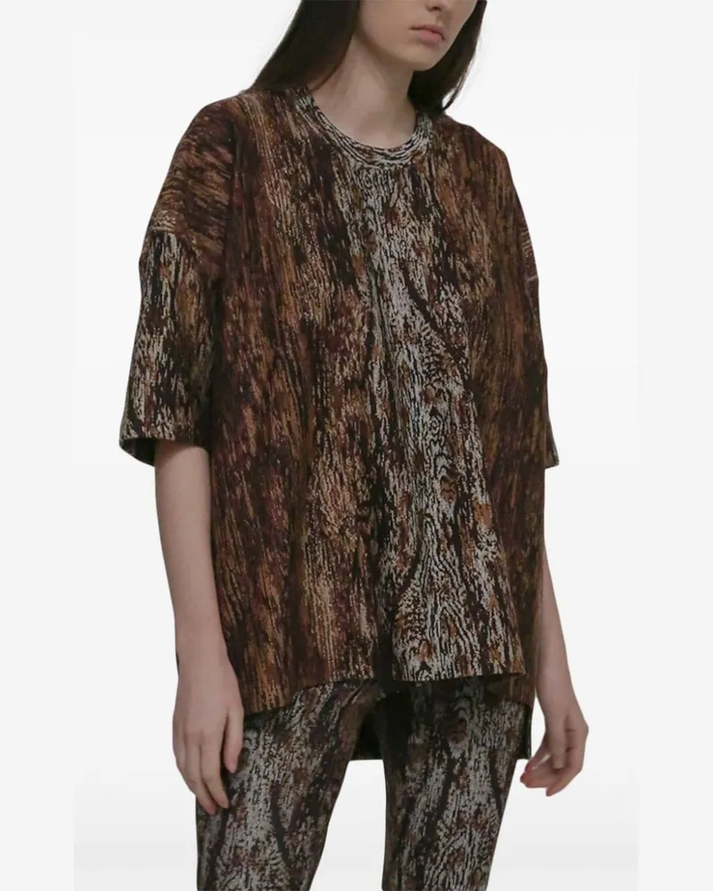 Rosetta Getty Collapsed T-Shirt mit Print - Braun Braun