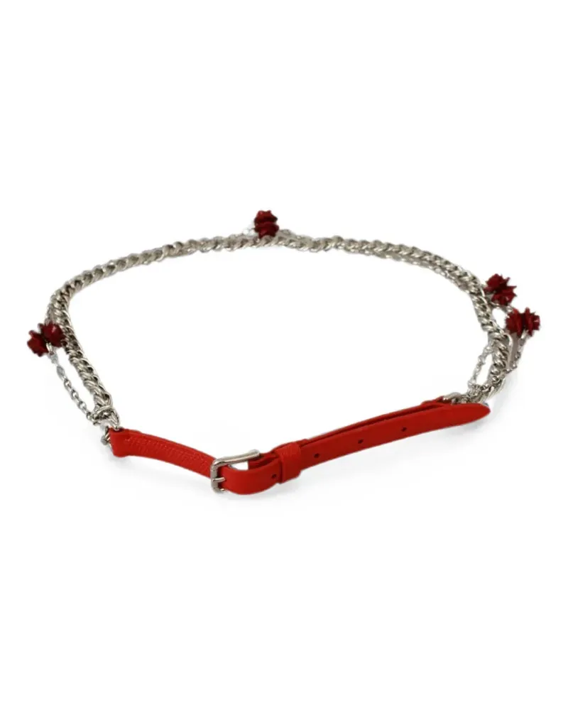 Dolce & Gabbana Kettengürtel mit Blumenverzierung - Silber Silber