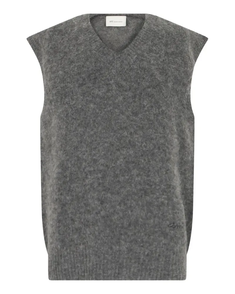 AMI Paris Pullunder mit V-Ausschnitt - Grau Grau