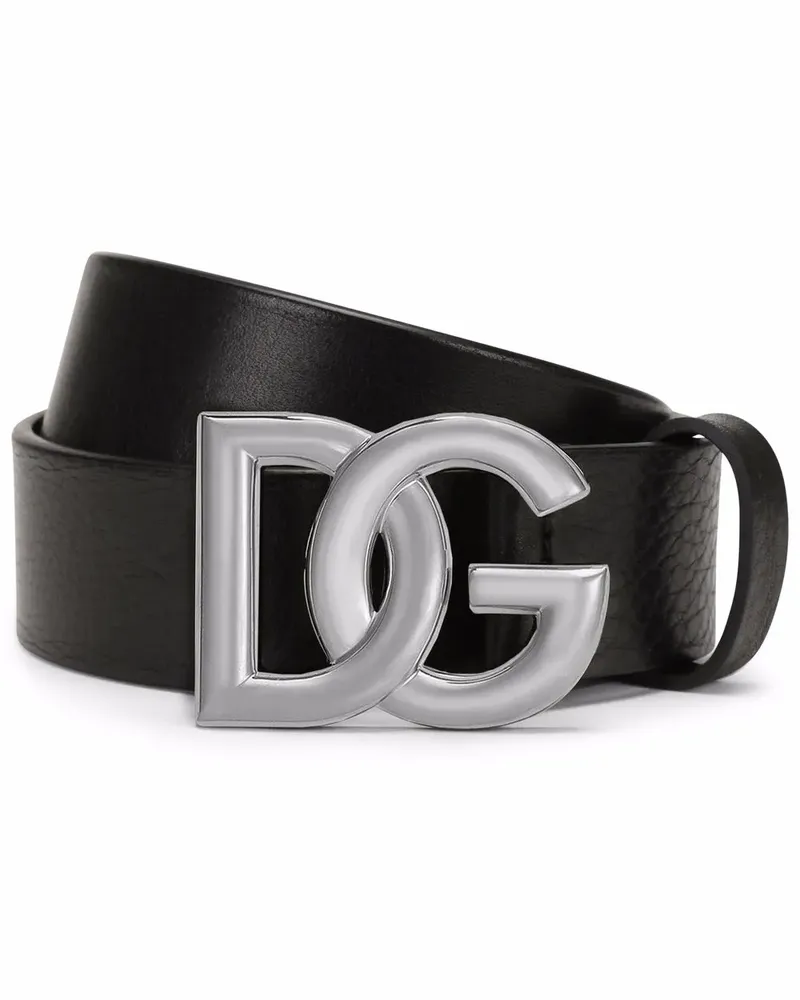 Dolce & Gabbana Gürtel mit Logo-Schnalle - Schwarz Schwarz