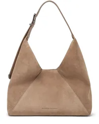 Brunello Cucinelli Schultertasche mit Logo-Gravur Nude