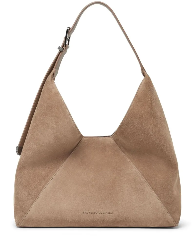 Brunello Cucinelli BC Duo Tote Bag aus Wildleder - Nude Nude