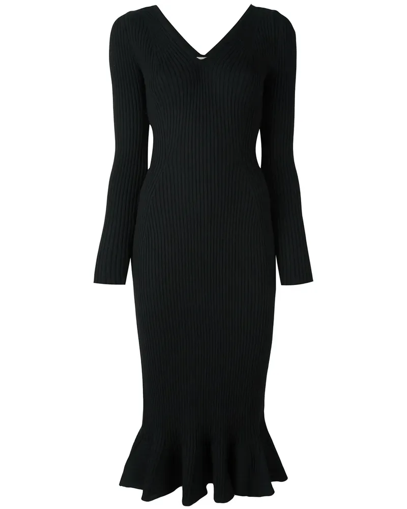 Lanvin Kleid mit V-Ausschnitt - Schwarz Schwarz