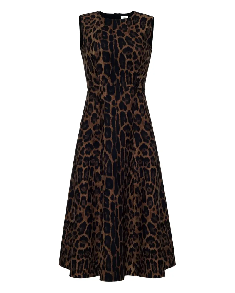 Adam Lippes Eloise Midikleid mit Leoparden-Print - Braun Braun