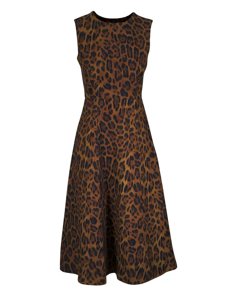 Adam Lippes Eloise Midikleid mit Leoparden-Print - Braun Braun