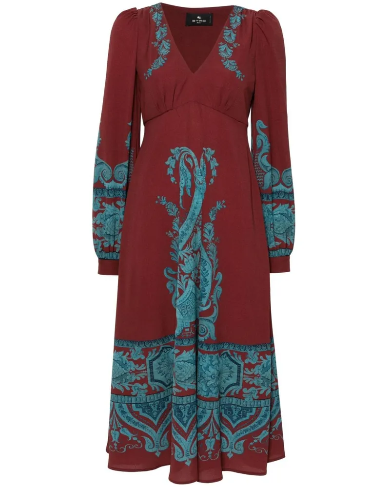 Etro Midikleid mit Paisleymuster - Rot Rot