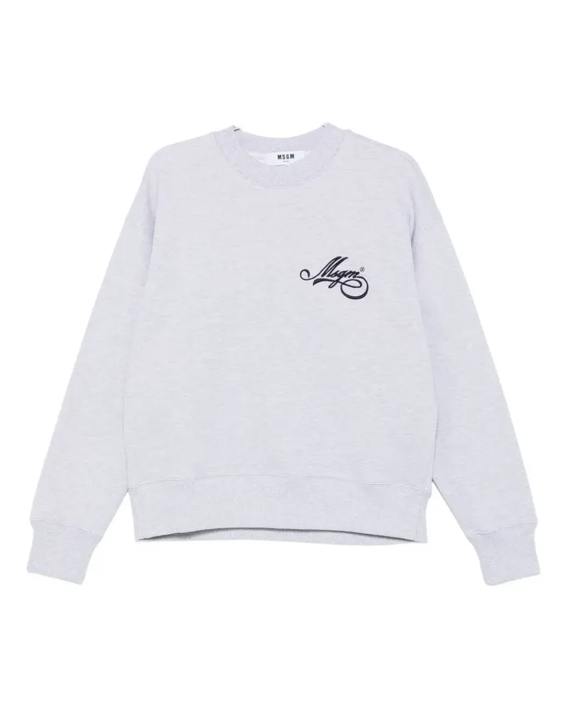 MSGM Sweatshirt mit Logo-Stickerei - Grau Grau
