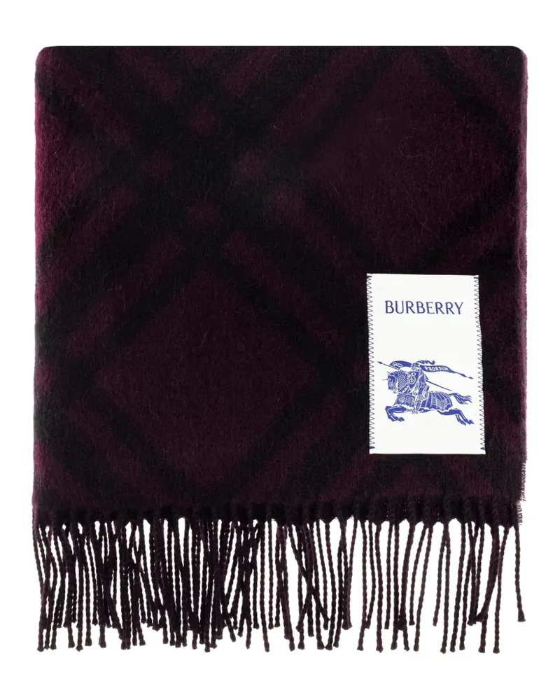 Burberry Check Schal aus Alpakawolle - Rot Rot