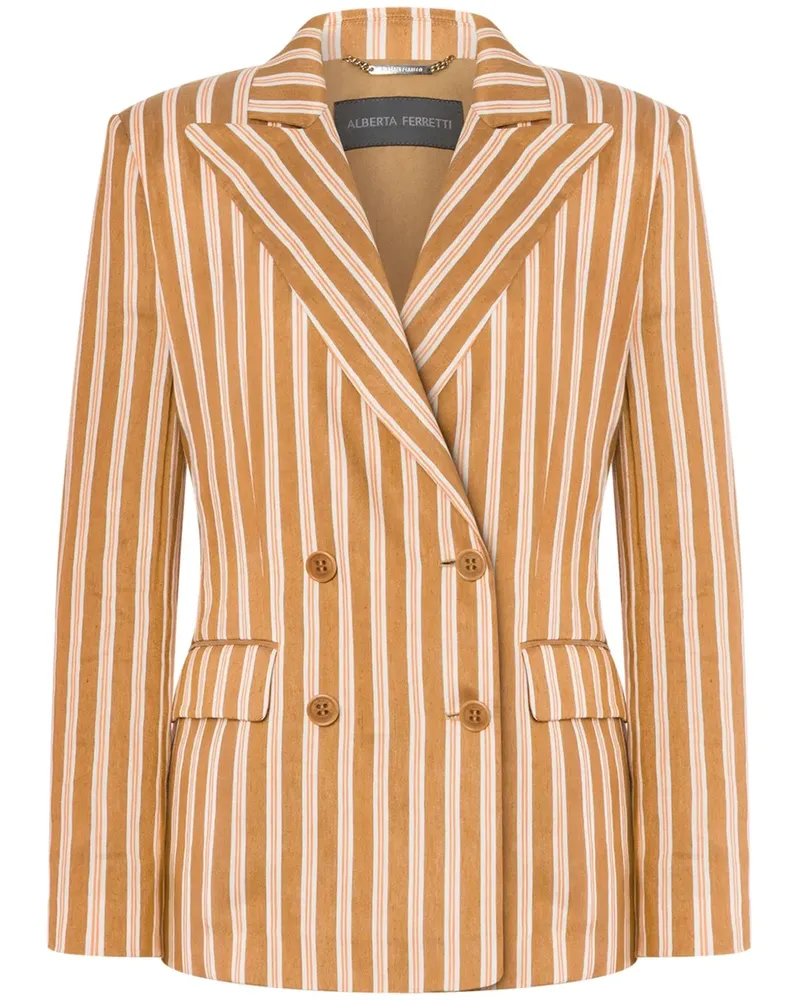Alberta Ferretti Gestreiftes Sakko - Nude Nude
