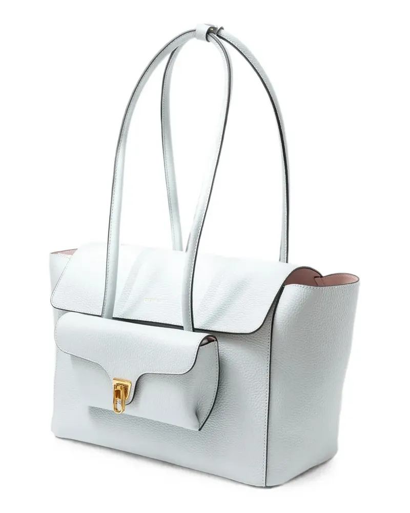 Coccinelle large Double Beat pebbled leather shoulder bag - Weiß Weiß