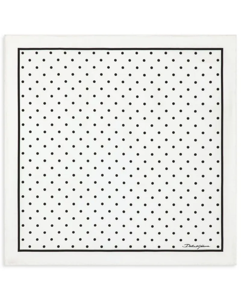 Dolce & Gabbana Seidenschal mit Polka Dots - Weiß Weiß