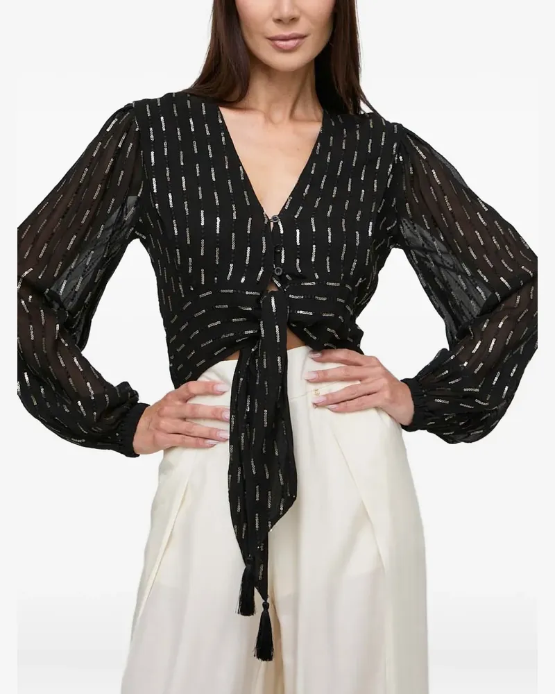 Twin-Set Bluse mit Schleife - Schwarz Schwarz