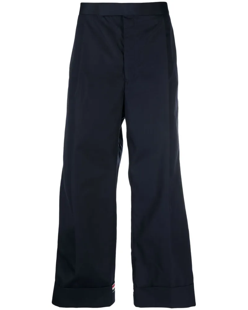 Thom Browne Gerade Hose mit RWB-Streifen - Blau Blau