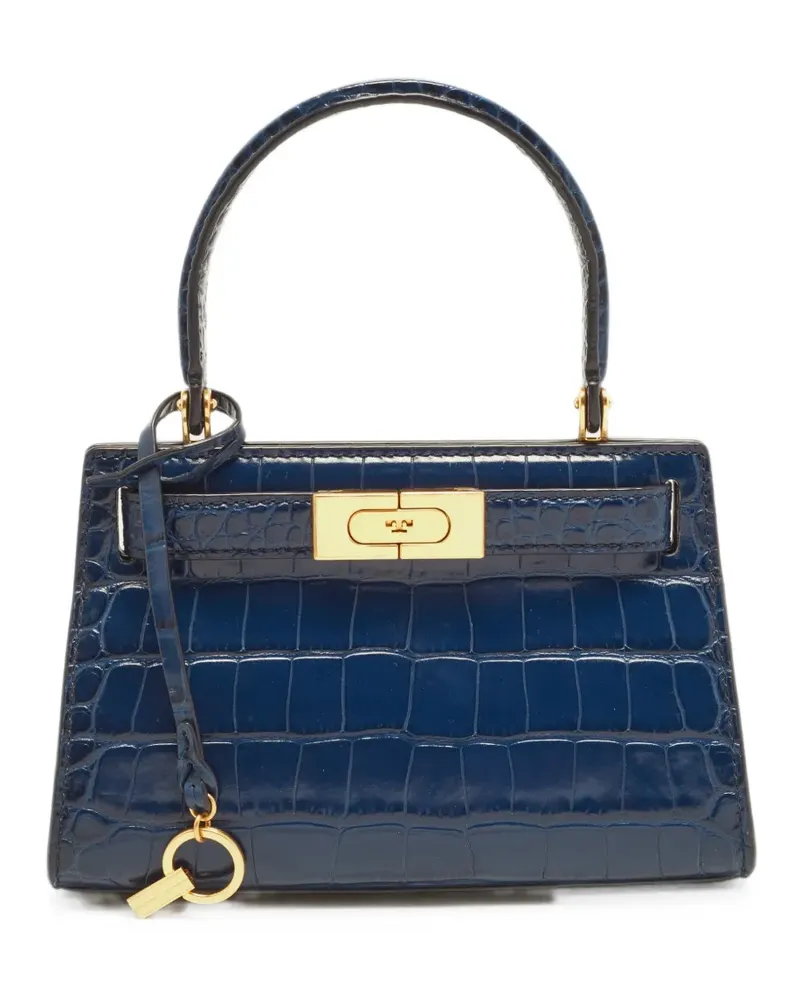 Tory Burch Lee Radziwill croc-embossed top tote bag - Blau Blau