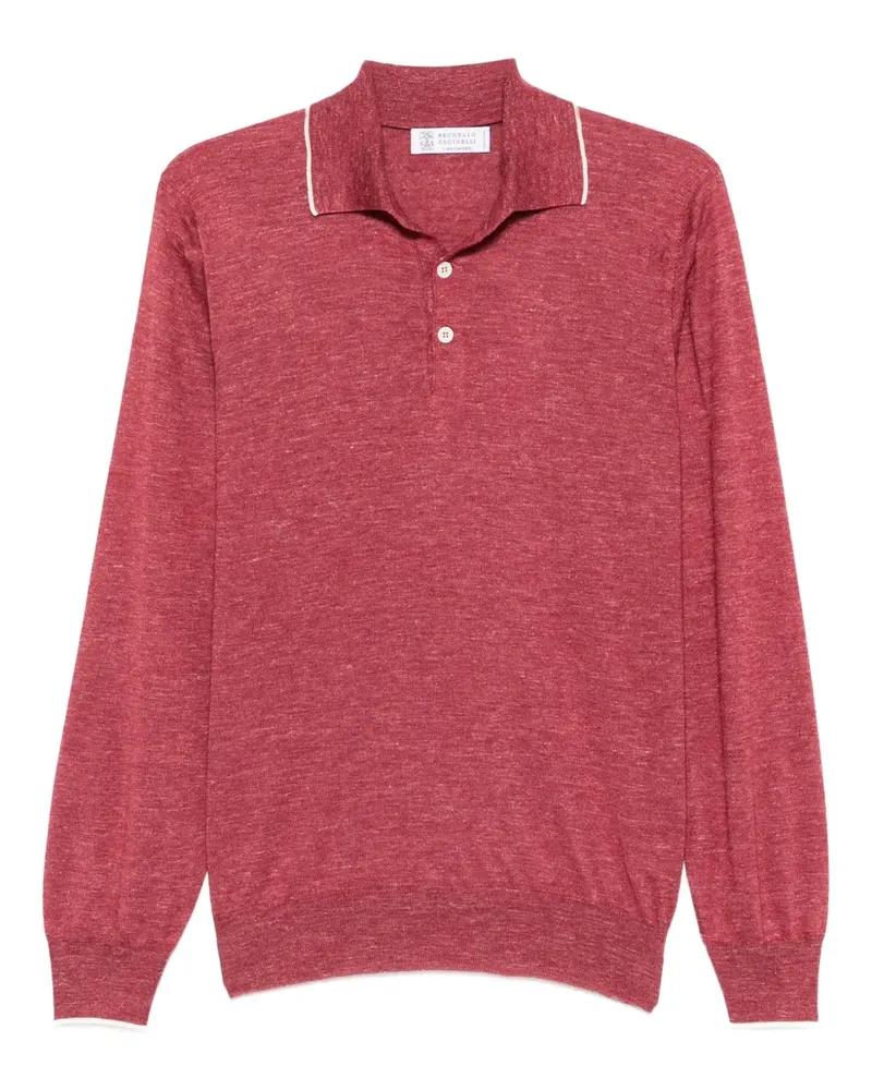 Brunello Cucinelli trim-detail polo shirt - Rot Rot