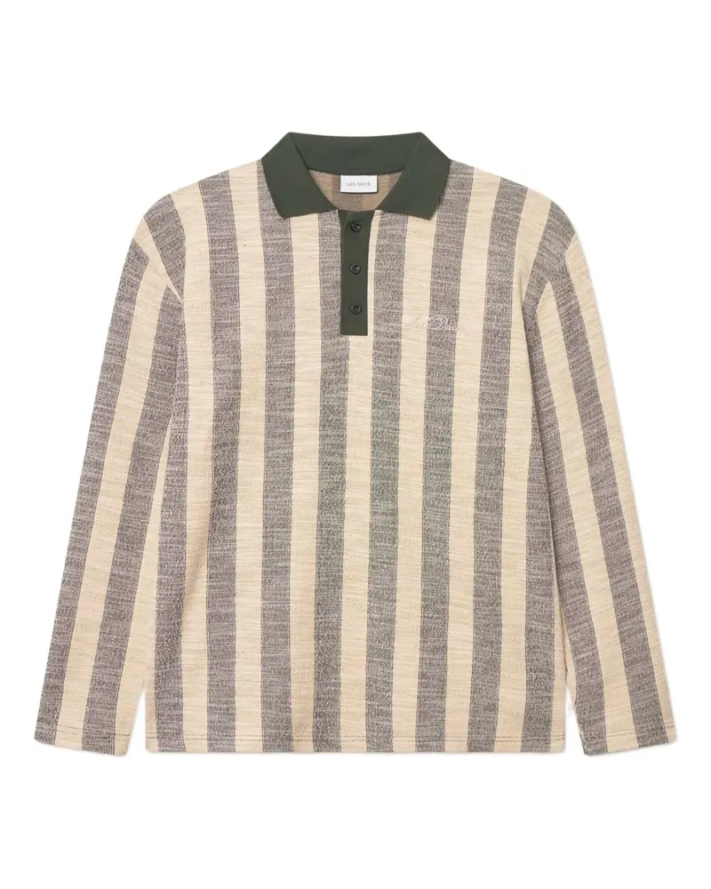 LES DEUX Gestreiftes Poloshirt - Nude Nude