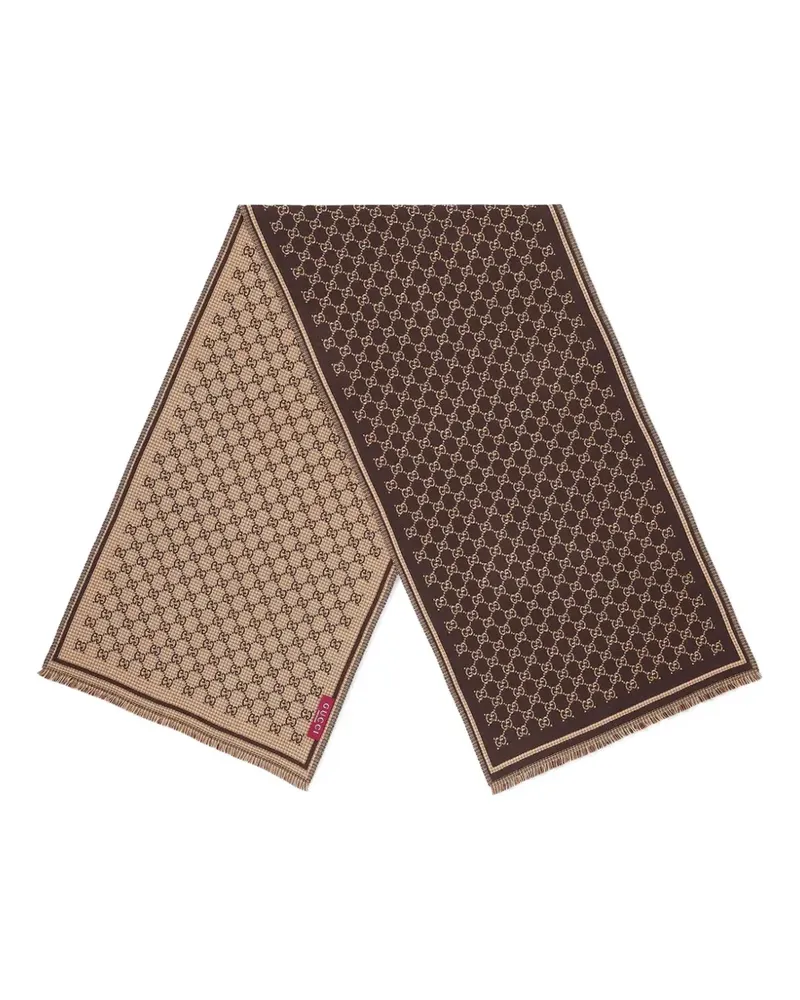 Gucci GG-jacquard wool scarf - Braun Braun