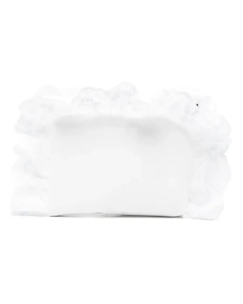 Simone Rocha broderie-anglaise ruffled clutch bag - Weiß Weiß