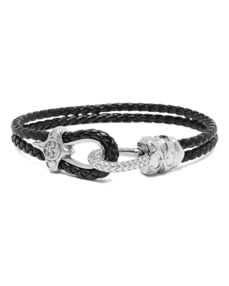 Nialaya rope-clasp leather bracelet - Schwarz Schwarz