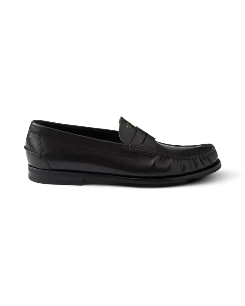 Prada antiqued leather loafers - Schwarz Schwarz