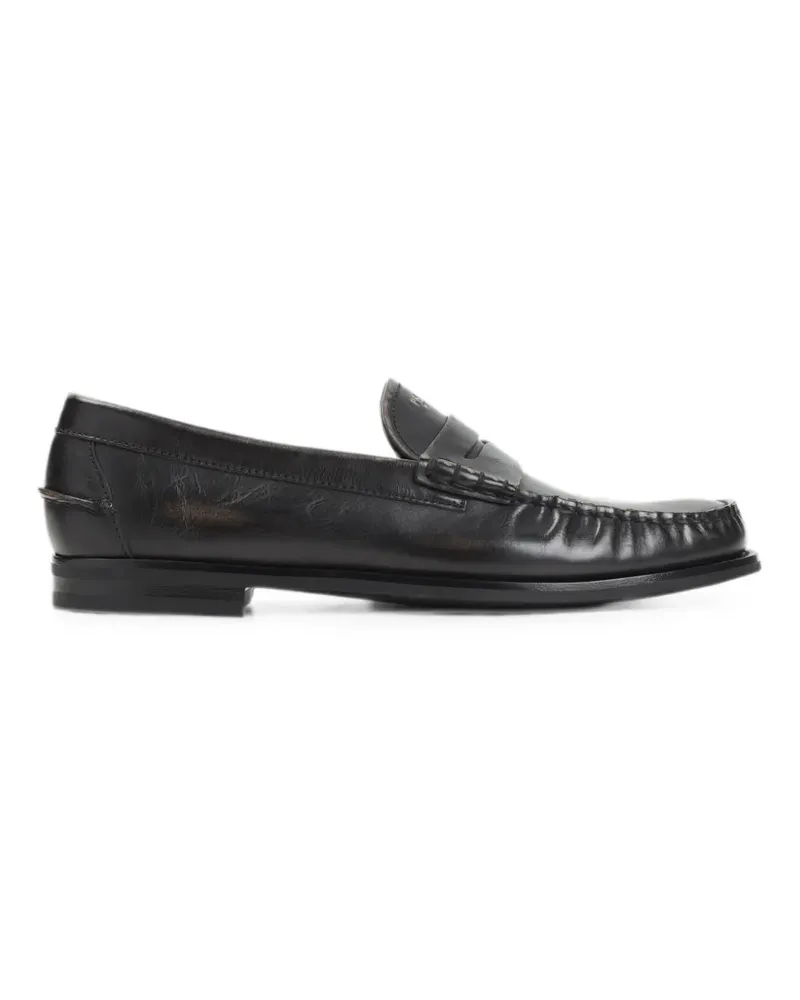 Prada Loafer aus antikem Leder - Schwarz Schwarz