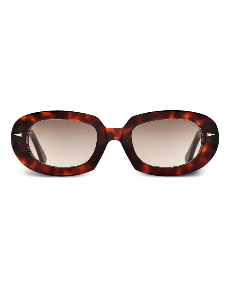 AHLEM Lombards Sonnenbrille mit ovalem Gestell - Braun Braun