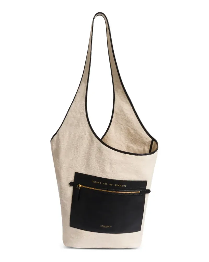 Alberta Ferretti Schultertasche mit Reißverschluss - Nude Nude