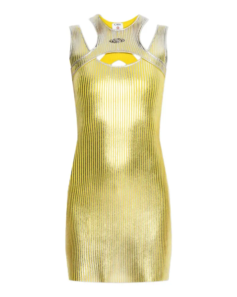 Casablanca Paris cut-out foil-printed mini dress - Gelb Gelb