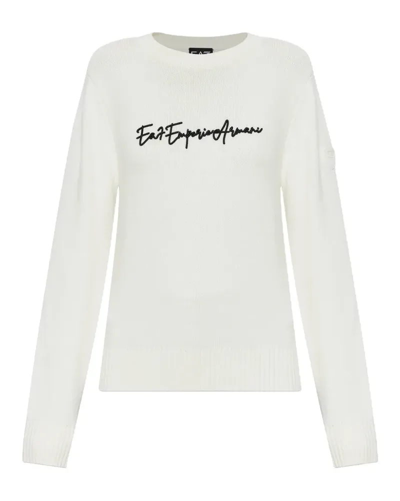 EA7 Pullover mit Logo-Stickerei - Weiß Weiß