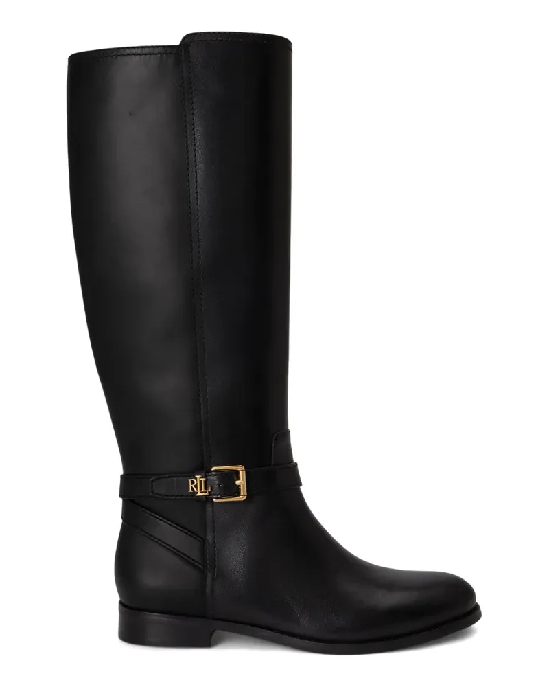 Ralph Lauren Brooke buckled leather boots - Schwarz Schwarz