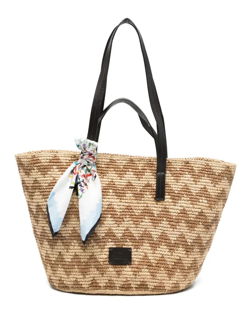 Missoni zig zag tote bag - Nude Nude