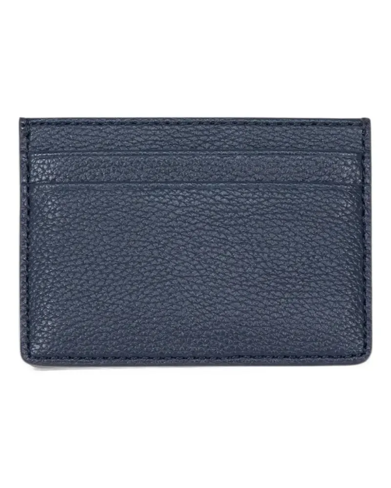 HUGO BOSS grained faux-leather card holder with signature-stripe trim - Blau Blau
