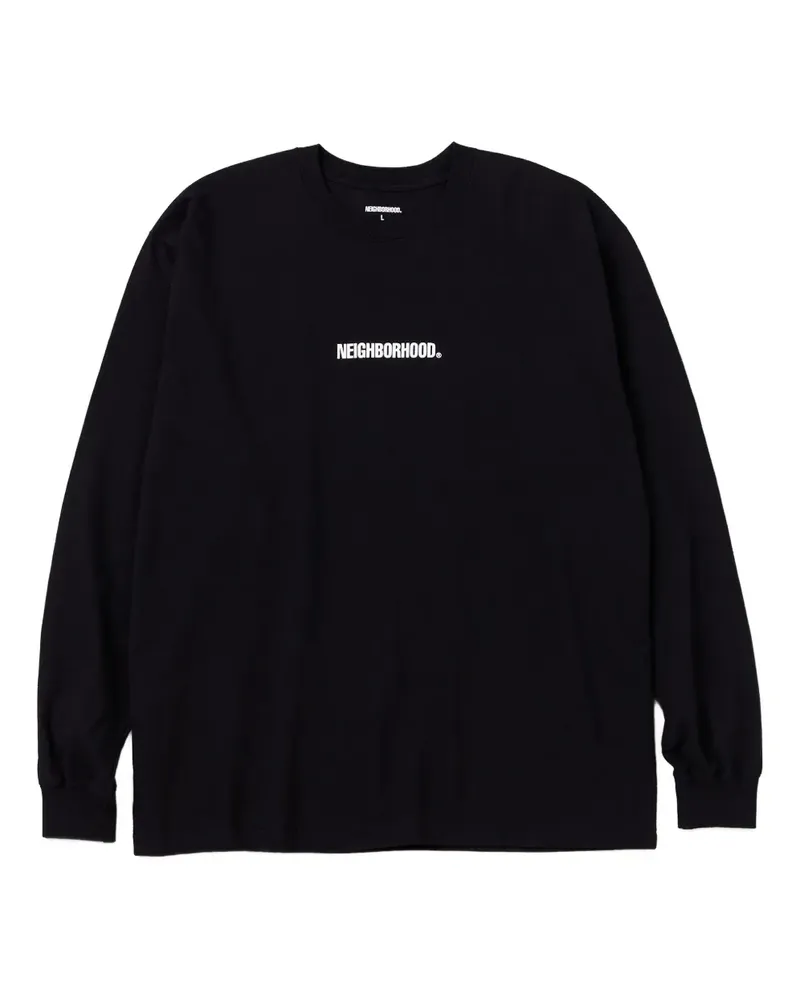 Neighborhood Langarmshirt mit Rundhalsausschnitt - Schwarz Schwarz