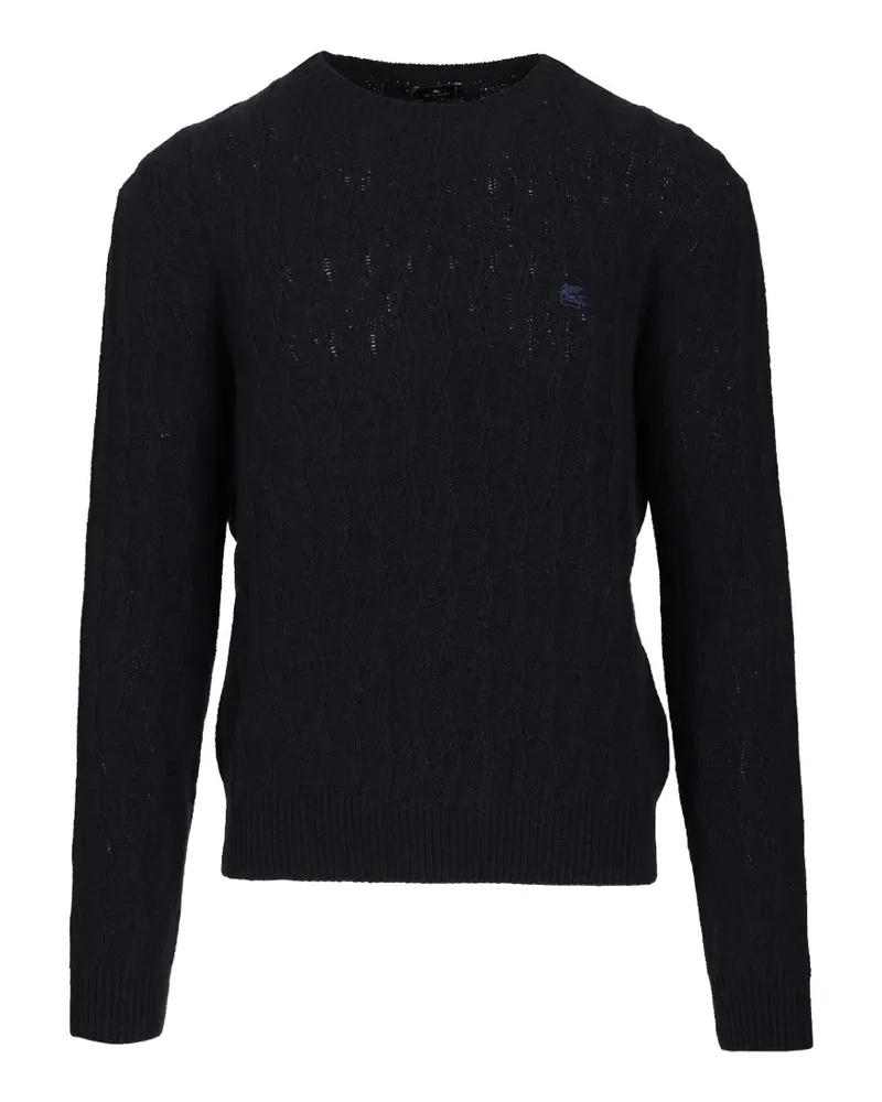 Etro Pegaso-embroidered cashmere sweater - Blau Blau