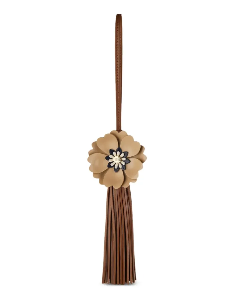 Miu Miu Taschenanhänger mit Blumenverzierung - Braun Braun