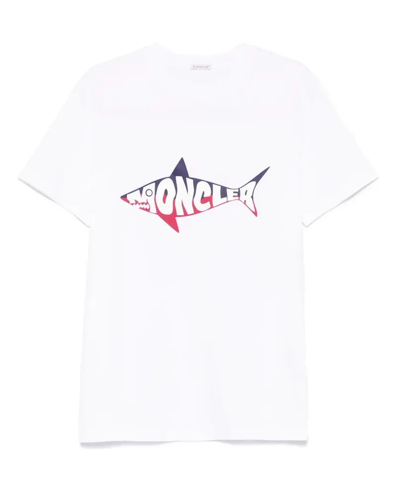 Moncler T-Shirt mit Logo-Print - Weiß Weiß