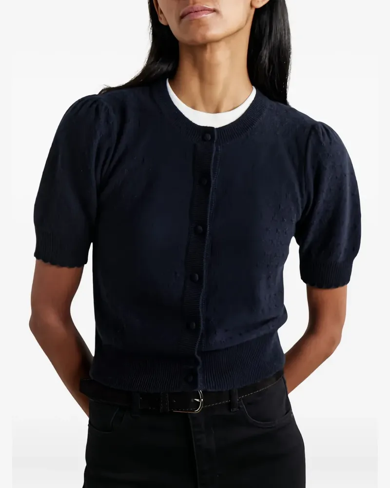 Frame Denim Cardigan aus Pointelle-Strick - Schwarz Schwarz