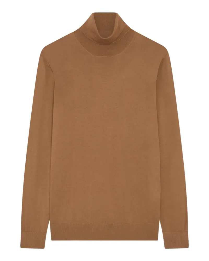 LARDINI fine-knit turtleneck sweater - Braun Braun