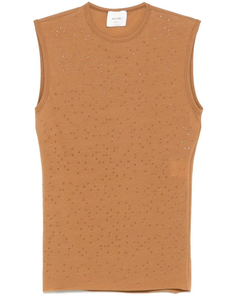 ALYSI Krepp-Tanktop - Braun Braun