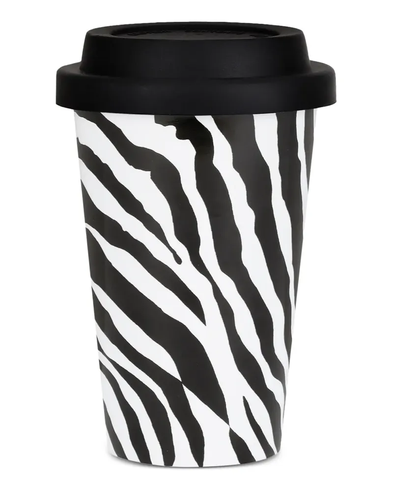 Dolce & Gabbana Reisebecher mit Zebra-Print - Weiß Weiß