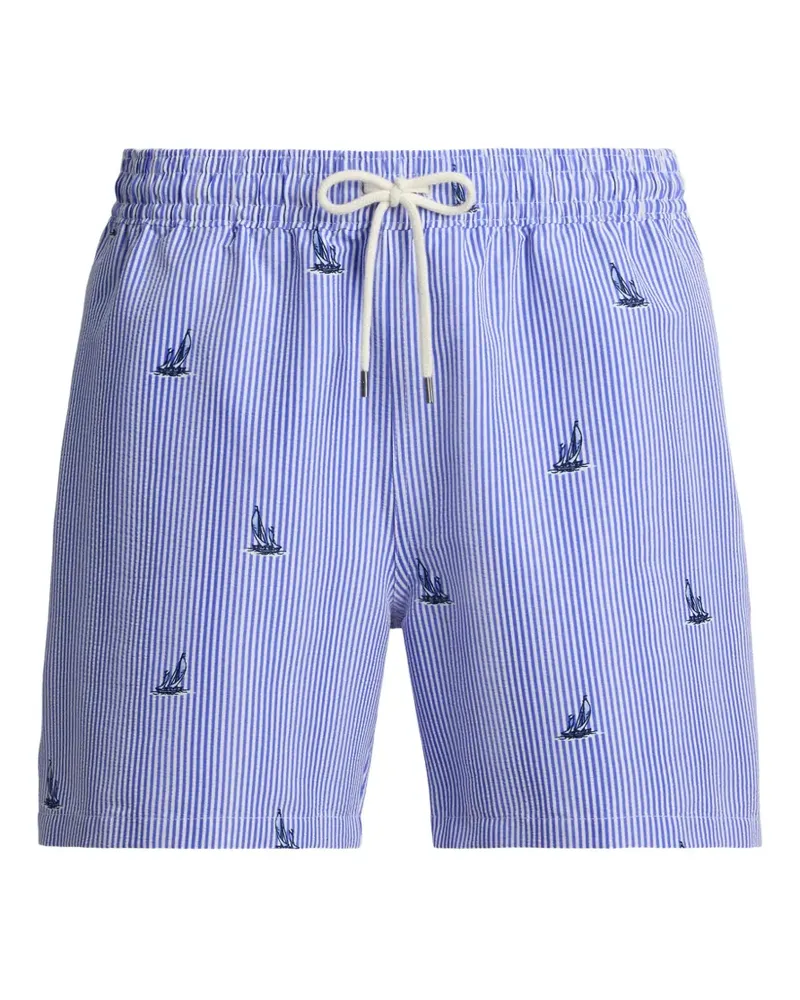 Ralph Lauren Gestreifte Segelboot-Badehose - Blau Blau