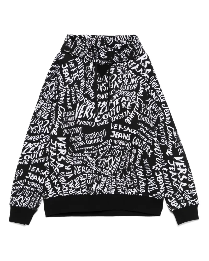 Versace Jeans Hoodie mit Logomania-Print - Schwarz Schwarz