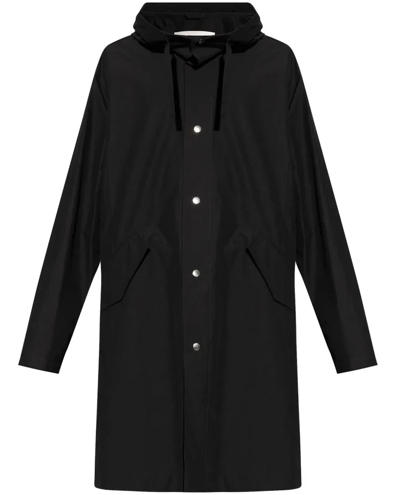 Jil Sander Parka mit Logo Schwarz