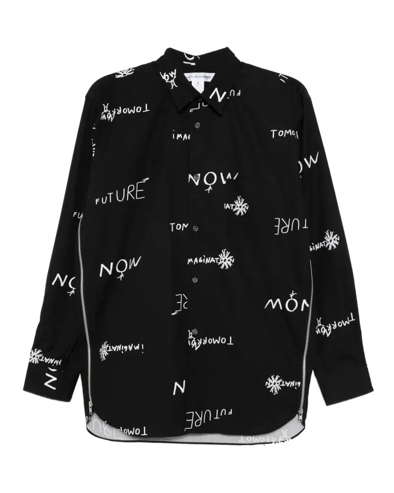 Comme des Garçons Tomorrow Future Hemd mit Reißverschluss - Schwarz Schwarz