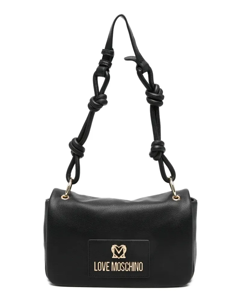 Moschino logo-plaque shoulder bag - Schwarz Schwarz