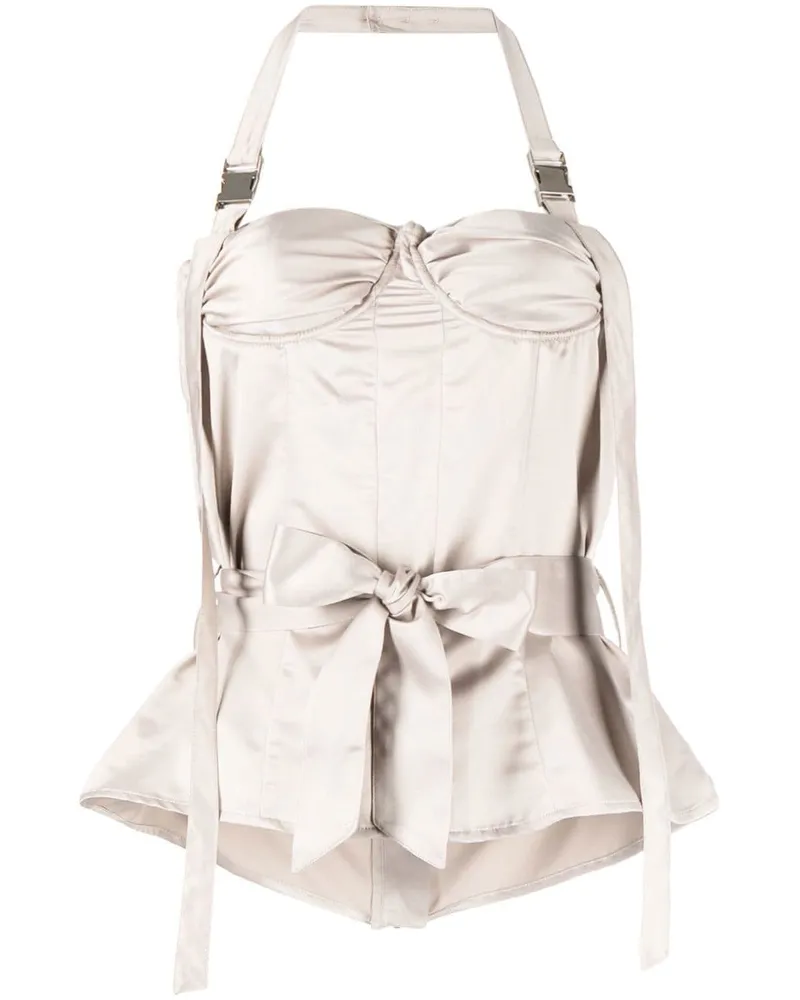 Rokh Neckholder-Top - Grau Grau