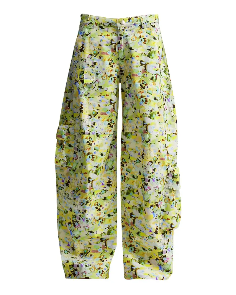 Collina Strada Cargo-Jeans mit Blumen-Print - Gelb Gelb