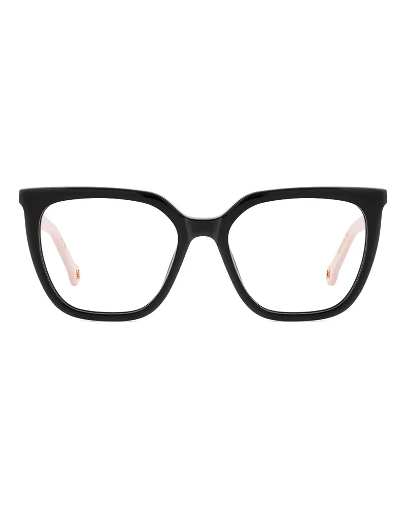 Carolina Herrera New York Cat-Eye-Brille mit Logo-Schild - Schwarz Schwarz