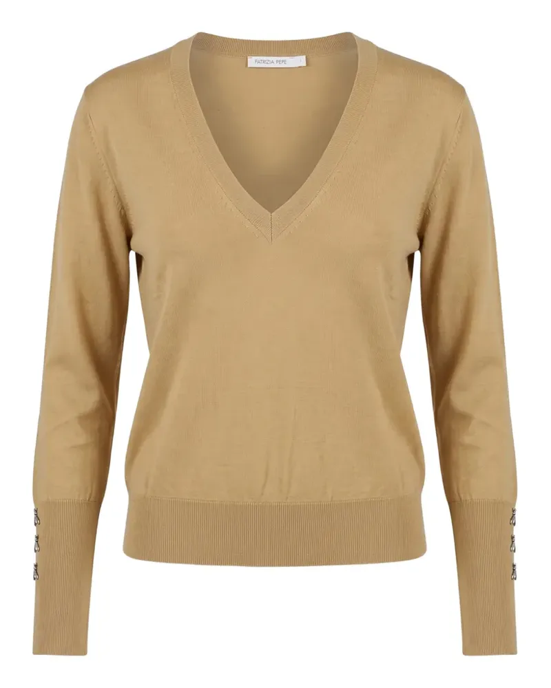 Patrizia Pepe V-neck wool sweater - Nude Nude